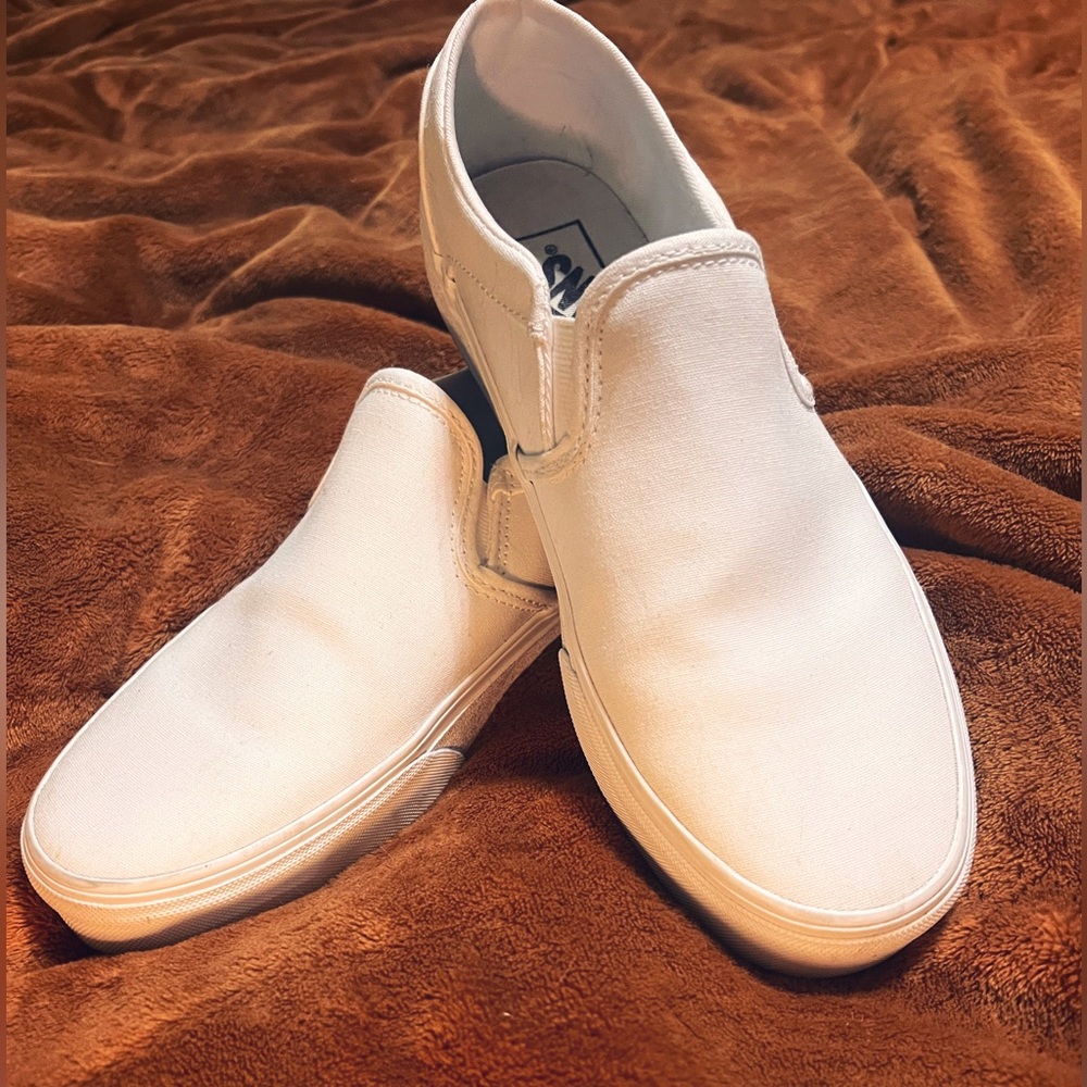 White Vans slip-ons